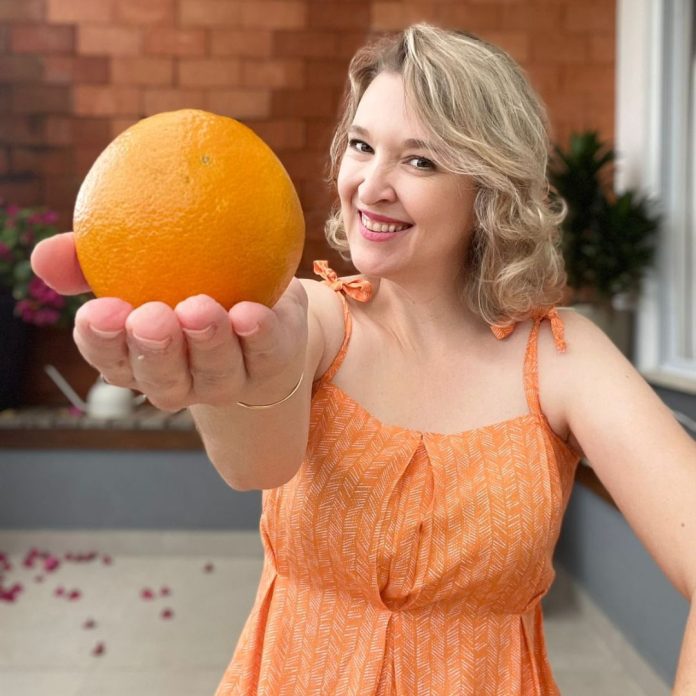 Vestido inspirado em uma laranja