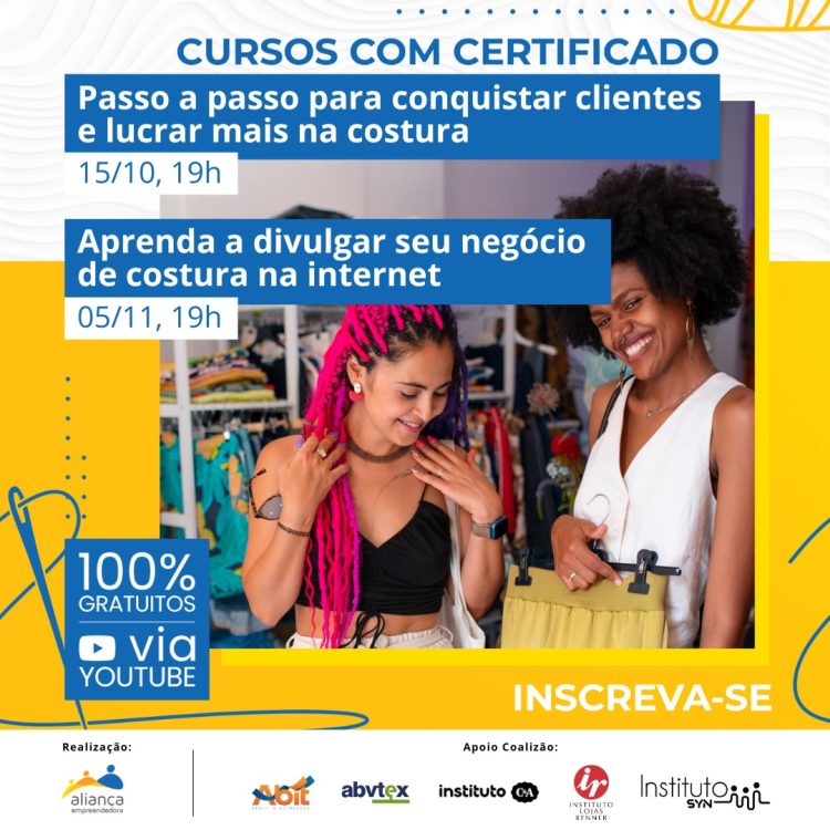 Capacitação Gratuita para Empreendedoras da Costura: Cineclubes Online Oferecem Especialização e Certificação